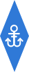 blue diamond with white anchor symbol
